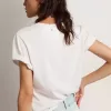 Distressed slim-fit dames-T-shirt in wit