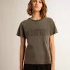 Distressed slim-fit T-shirt in antracietgrijs