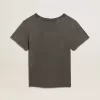 Distressed slim-fit T-shirt in antracietgrijs