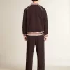 Donkerblauw herensweatshirt met ritssluiting en wit logo