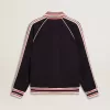Donkerblauw herensweatshirt met ritssluiting en wit logo