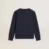 Donkerblauw sweatshirt voor jongens met witte print