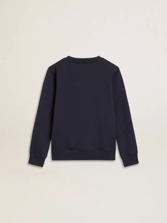 Donkerblauw sweatshirt voor jongens met witte print