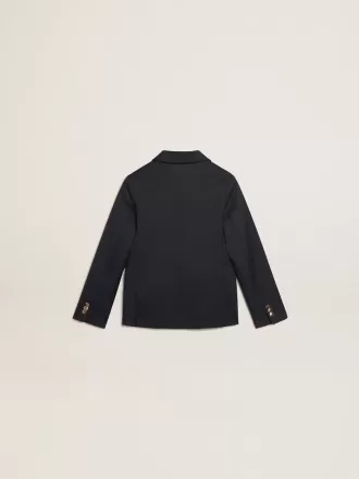 Donkerblauwe double-breasted blazer met knopen voor jongens