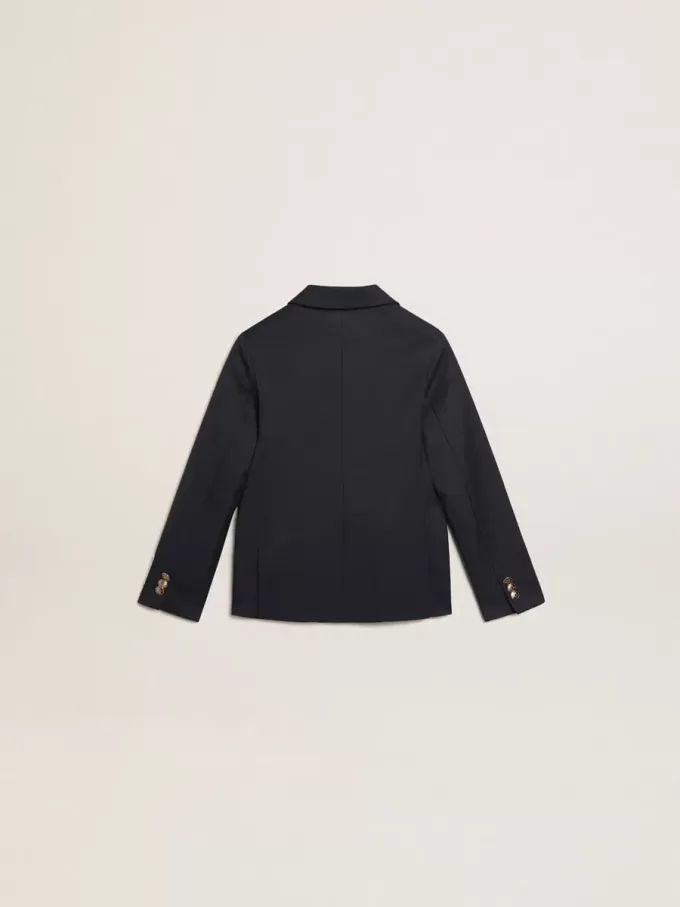 Donkerblauwe double-breasted blazer met knopen voor jongens