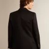 Donkerblauwe double-breasted blazer voor heren