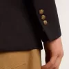 Donkerblauwe double-breasted blazer voor heren