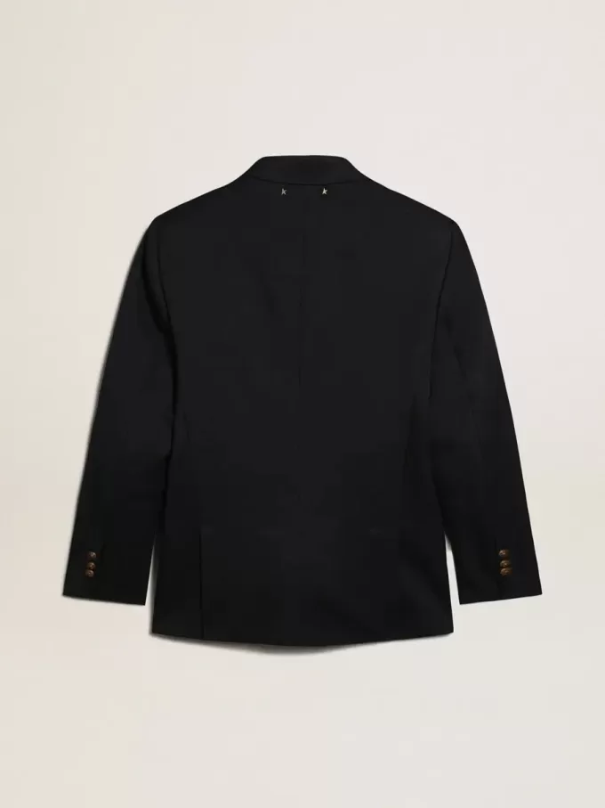 Donkerblauwe double-breasted blazer voor heren
