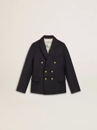 Donkerblauwe double-breasted blazer voor jongens