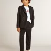 Donkerblauwe double-breasted blazer voor jongens