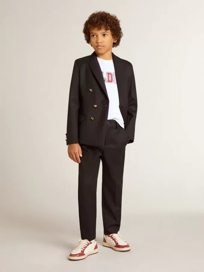 Donkerblauwe double-breasted blazer voor jongens