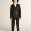 Donkerblauwe double-breasted blazer voor jongens