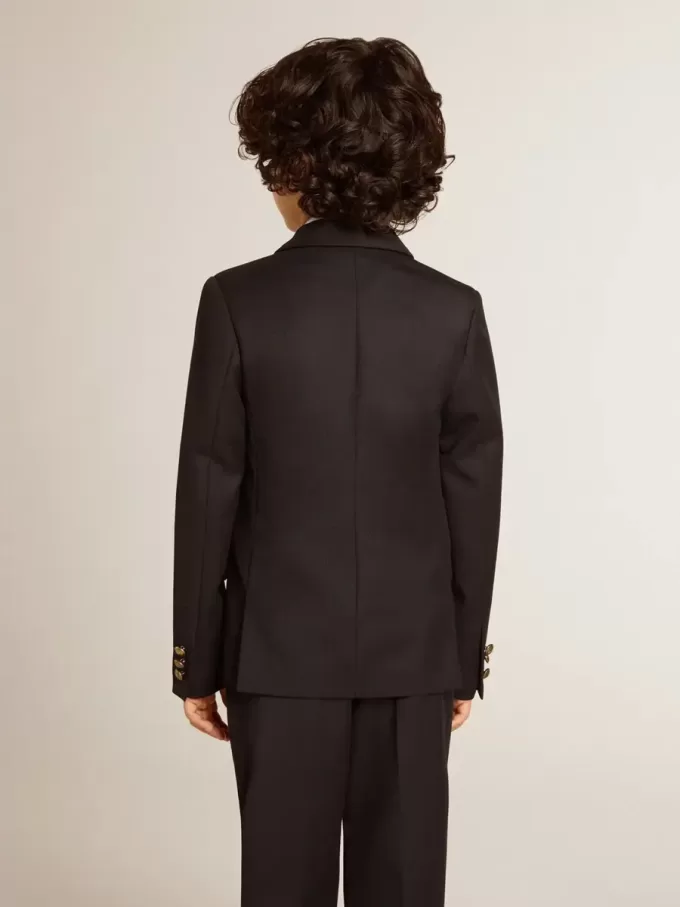 Donkerblauwe double-breasted blazer voor jongens