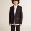 Donkerblauwe double-breasted blazer voor jongens