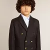 Donkerblauwe double-breasted blazer voor jongens