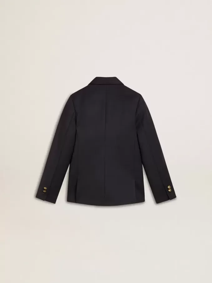 Donkerblauwe double-breasted blazer voor jongens
