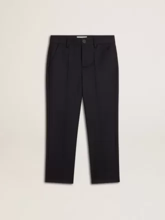 Donkerblauwe wollen broek voor jongens