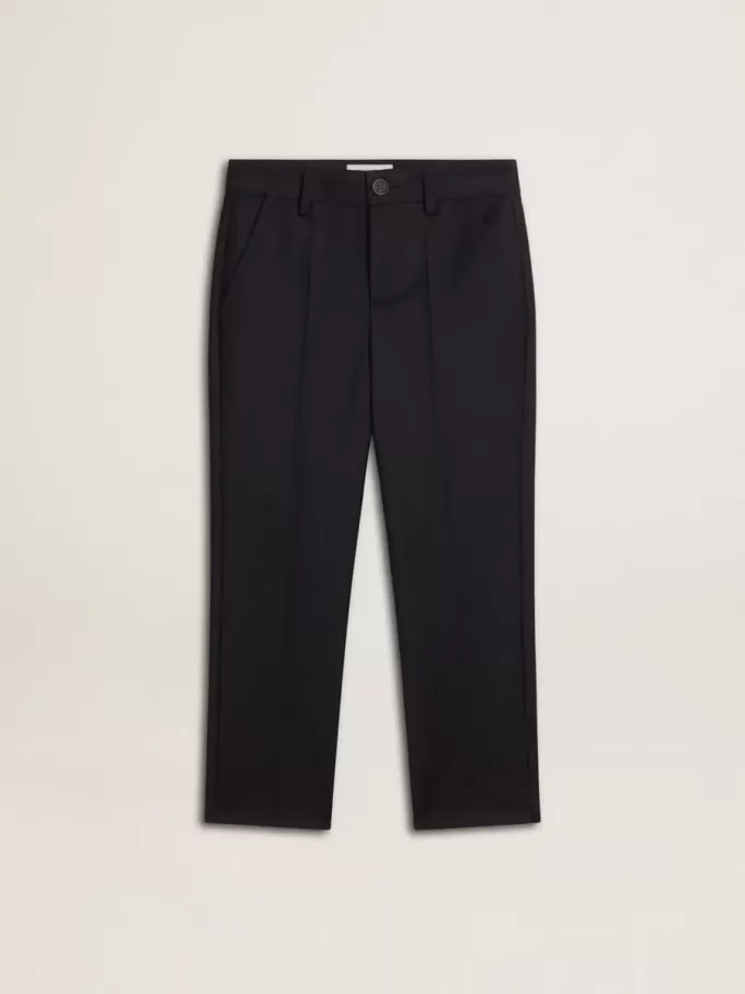 Donkerblauwe wollen broek voor jongens