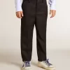 Donkerblauwe wollen broek voor jongens