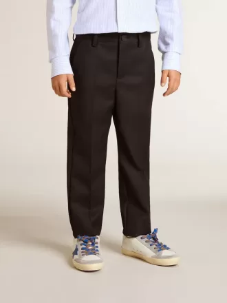 Donkerblauwe wollen broek voor jongens