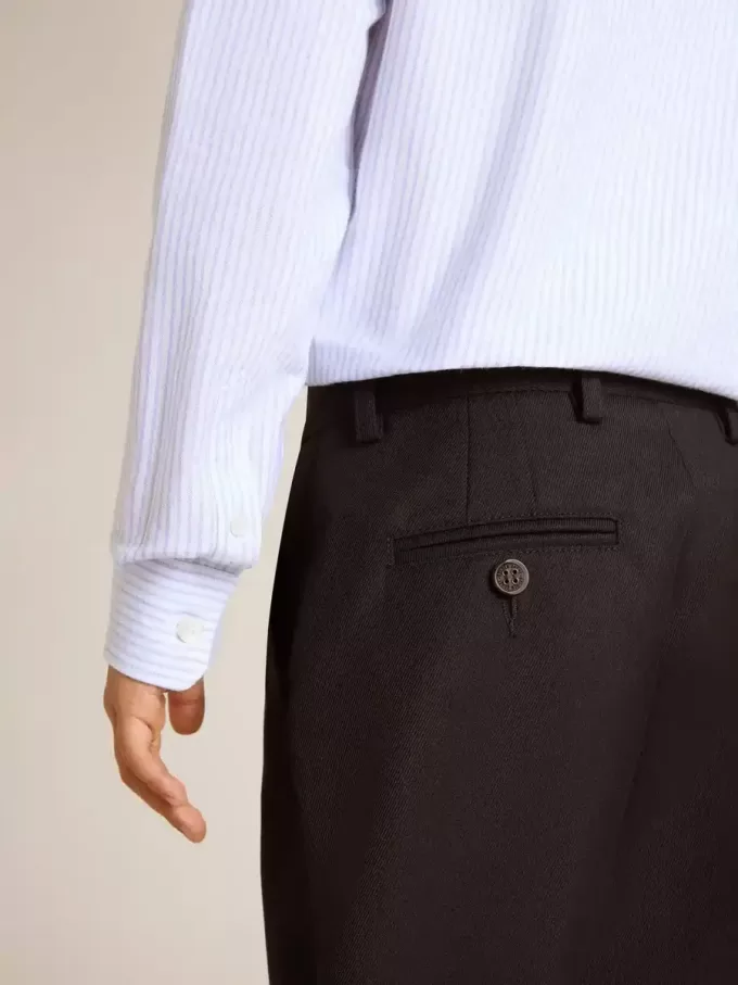 Donkerblauwe wollen broek voor jongens