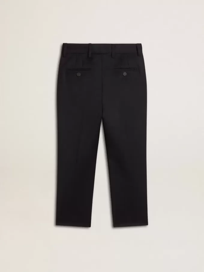 Donkerblauwe wollen broek voor jongens