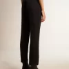 Donkerblauwe wollen cigarettebroek voor dames