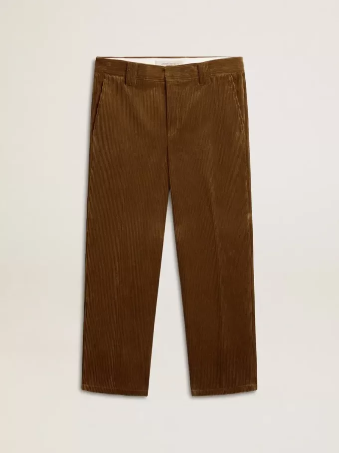 Donkergroene corduroy broek voor heren