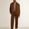 Donkergroene corduroy broek voor heren