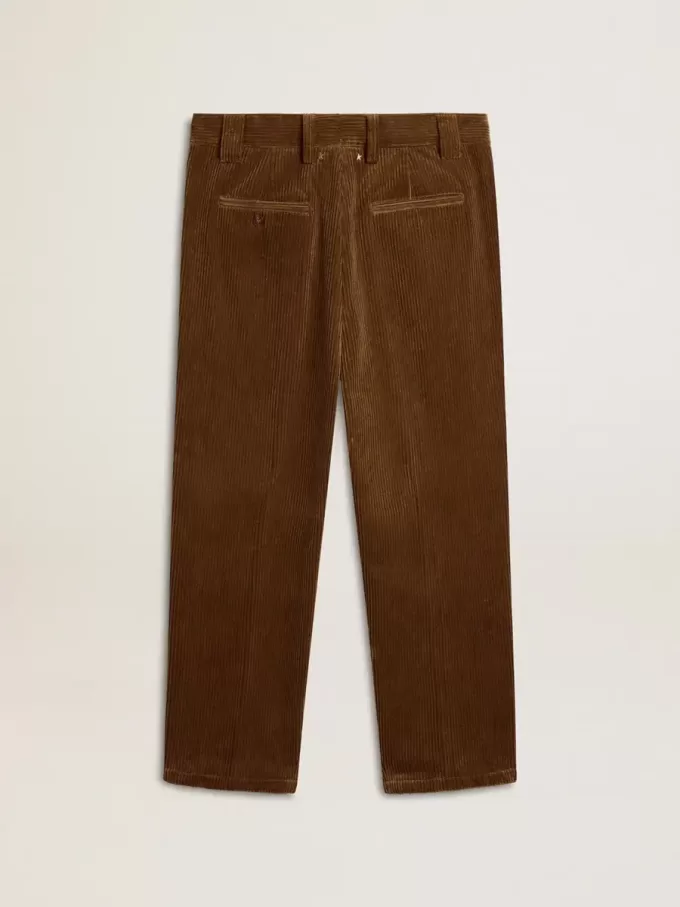Donkergroene corduroy broek voor heren