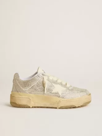 Forty2 voor heren in wit leer en Swarovski-kristallen met witte ster