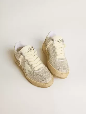 Forty2 voor heren in wit leer en Swarovski-kristallen met witte ster