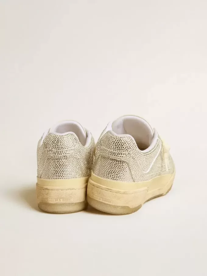 Forty2 voor heren in wit leer en Swarovski-kristallen met witte ster