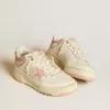 Forty2 voor dames met roze ster en witte leren hiellip