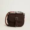 Francis-tas voor dames, klein, in donkerbruin leer