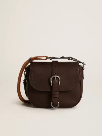 Francis-tas voor dames, klein, in donkerbruin leer