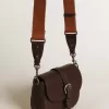 Francis-tas voor dames, klein, in donkerbruin leer
