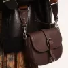 Francis-tas voor dames, klein, in donkerbruin leer