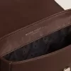 Francis-tas voor dames, klein, in donkerbruin leer