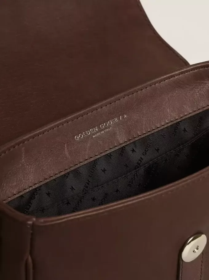 Francis-tas voor dames, klein, in donkerbruin leer