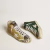 Francy LAB voor dames in goudkleurige glitter met witte leren ster