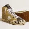 Francy LAB voor dames in goudkleurige glitter met witte leren ster