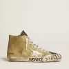 Francy LAB voor heren in goudkleurige glitter met witte leren ster