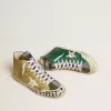 Francy LAB voor heren in goudkleurige glitter met witte leren ster