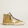Francy Penstar in goudglitter met witte leren ster