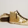 Francy Penstar in goudglitter met witte leren ster