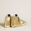 Francy Penstar in goudglitter met witte leren ster