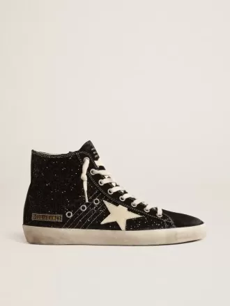 Francy Penstar LTD in glitter met ivoorkleurige ster en zwarte hielband