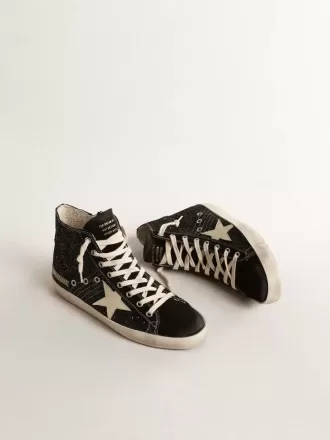 Francy Penstar LTD in glitter met ivoorkleurige ster en zwarte hielband