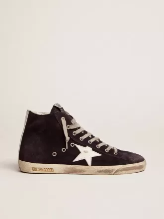 Francy sneakers van leer met leren ster en hielstuk